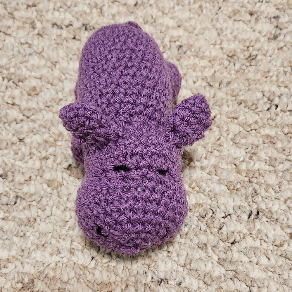 Crochet Purple Hippo - Picture 3 of 7